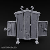 Hemmed In by Hinges Wooden Storage Cabinet with Desk