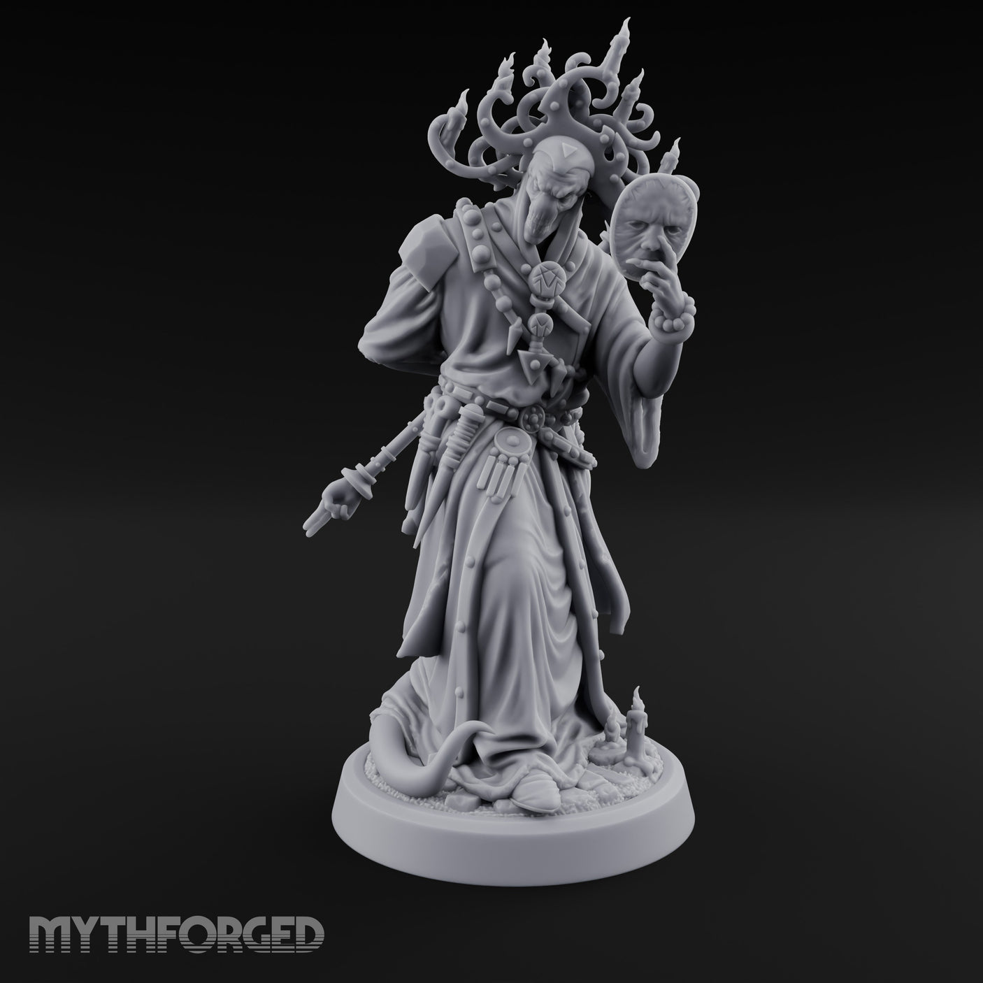 Face Borrowing Lich Sorcerer Miniature for Dungeons and Dragons, Pathfinder or other TTRPGs