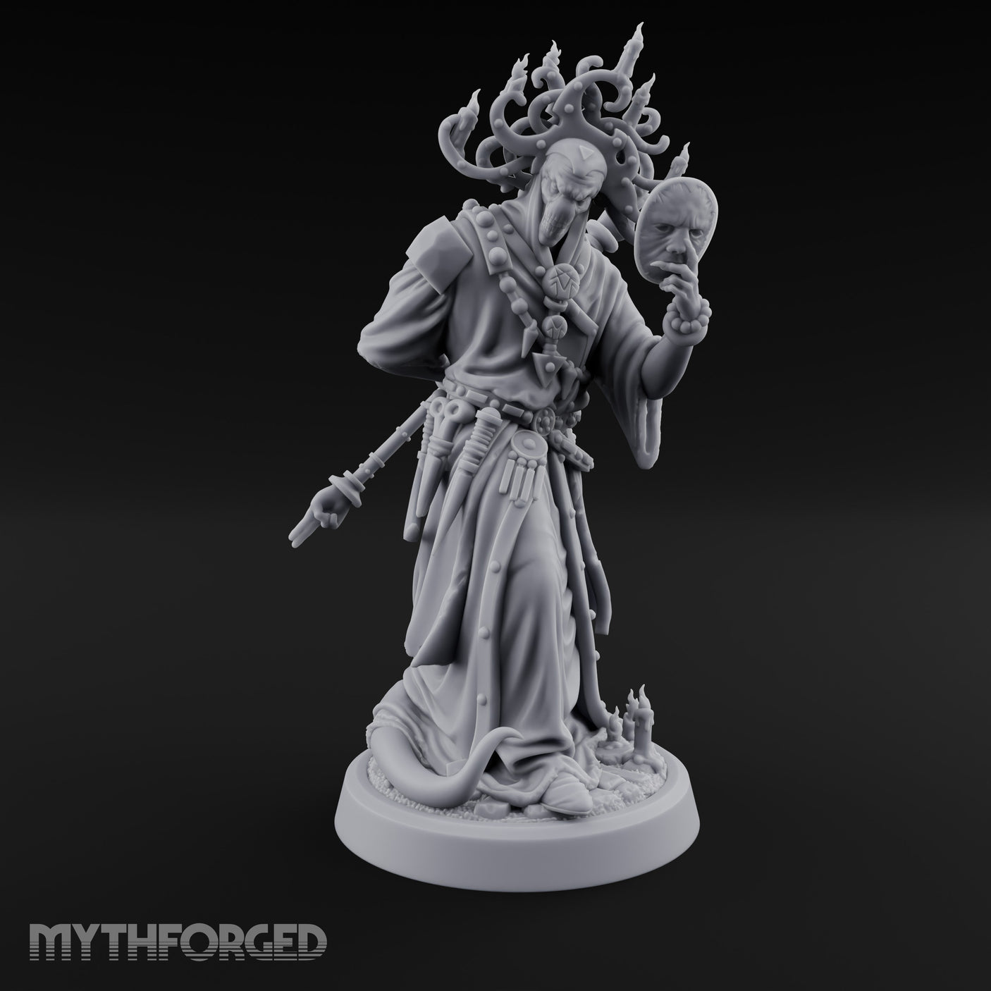Face Borrowing Lich Sorcerer Miniature for Dungeons and Dragons, Pathfinder or other TTRPGs