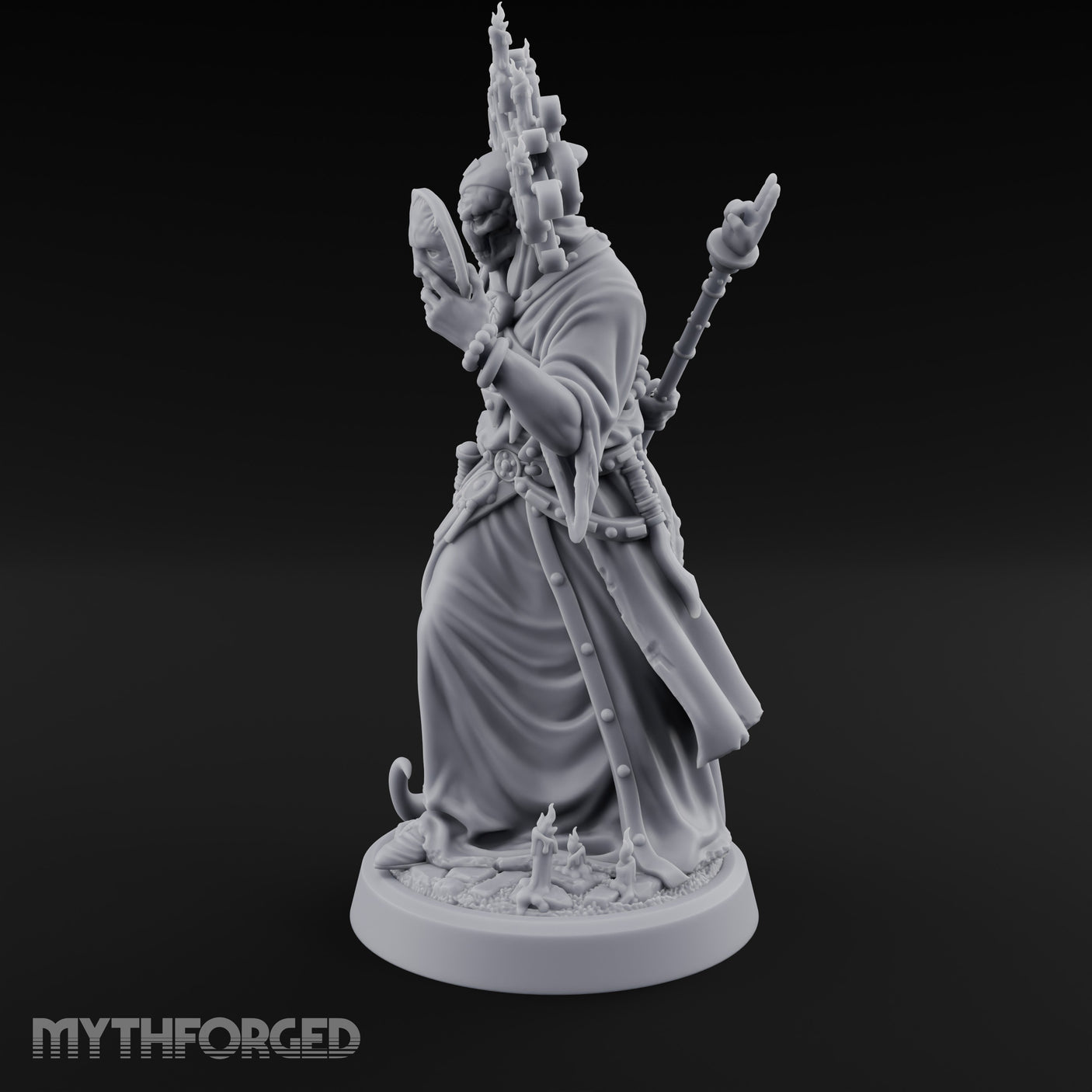 Face Borrowing Lich Sorcerer Miniature for Dungeons and Dragons, Pathfinder or other TTRPGs