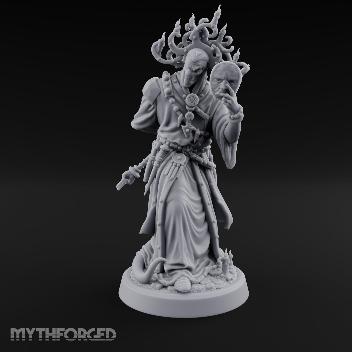 Face Borrowing Lich Sorcerer Miniature for Dungeons and Dragons, Pathfinder or other TTRPGs
