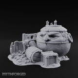 Face-Carved Candle-Topped Barrel Ruins Miniature for Dungeons and Dragons, Pathfinder or other TTRPGs