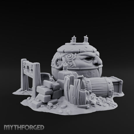 Face-Carved Candle-Topped Barrel Ruins Miniature for Dungeons and Dragons, Pathfinder or other TTRPGs