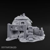 Face-Carved Candle-Topped Barrel Ruins Miniature for Dungeons and Dragons, Pathfinder or other TTRPGs