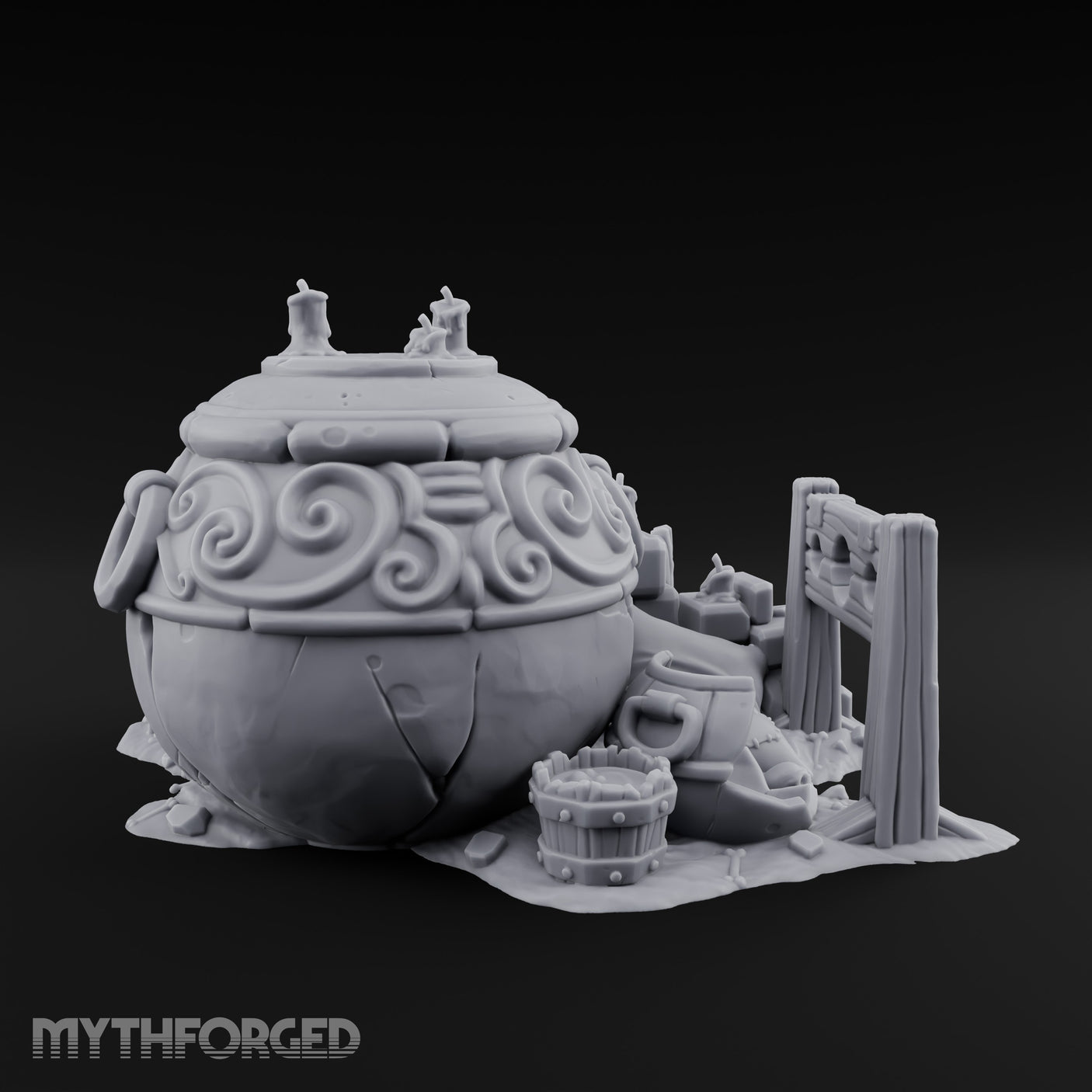 Face-Carved Candle-Topped Barrel Ruins Miniature for Dungeons and Dragons, Pathfinder or other TTRPGs