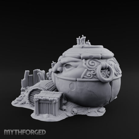 Face-Carved Candle-Topped Barrel Ruins Miniature for Dungeons and Dragons, Pathfinder or other TTRPGs