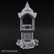 Face-Carved Crack-Veined Shrine Basin Well Miniature for Dungeons and Dragons, Pathfinder or other TTRPGs