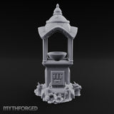 Face-Carved Crack-Veined Shrine Basin Well Miniature for Dungeons and Dragons, Pathfinder or other TTRPGs