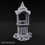 Face-Carved Crack-Veined Shrine Basin Well Miniature for Dungeons and Dragons, Pathfinder or other TTRPGs