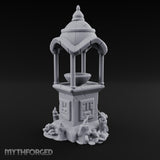 Face-Carved Crack-Veined Shrine Basin Well Miniature for Dungeons and Dragons, Pathfinder or other TTRPGs