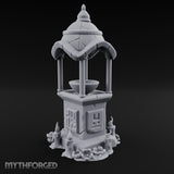 Face-Carved Crack-Veined Shrine Basin Well Miniature for Dungeons and Dragons, Pathfinder or other TTRPGs