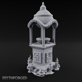 Face-Carved Crack-Veined Shrine Basin Well Miniature for Dungeons and Dragons, Pathfinder or other TTRPGs