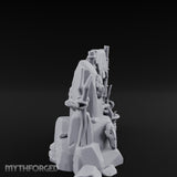 Face-Carved Flame-Guarded Tribal Rock Shrine Wall Scene Miniature for Dungeons and Dragons, Pathfinder or other TTRPGs
