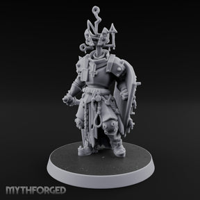 Face Crowned Shield Bearing Human Chorister Miniature for Dungeons and Dragons, Pathfinder or other TTRPGs