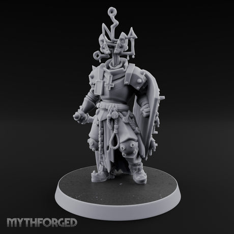 Face Crowned Shield Bearing Human Chorister Miniature for Dungeons and Dragons, Pathfinder or other TTRPGs