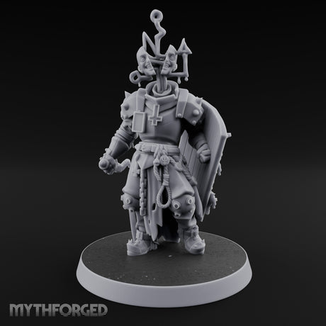 Face Crowned Shield Bearing Human Chorister Miniature for Dungeons and Dragons, Pathfinder or other TTRPGs