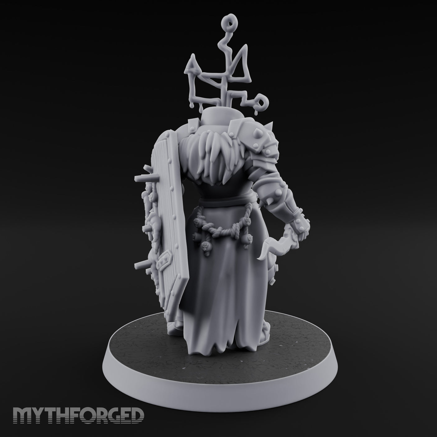 Face Crowned Shield Bearing Human Chorister Miniature for Dungeons and Dragons, Pathfinder or other TTRPGs