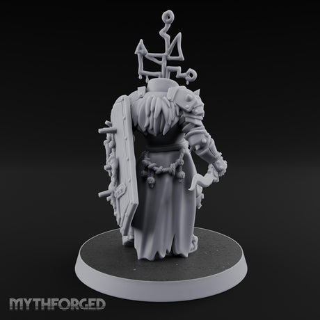 Face Crowned Shield Bearing Human Chorister Miniature for Dungeons and Dragons, Pathfinder or other TTRPGs