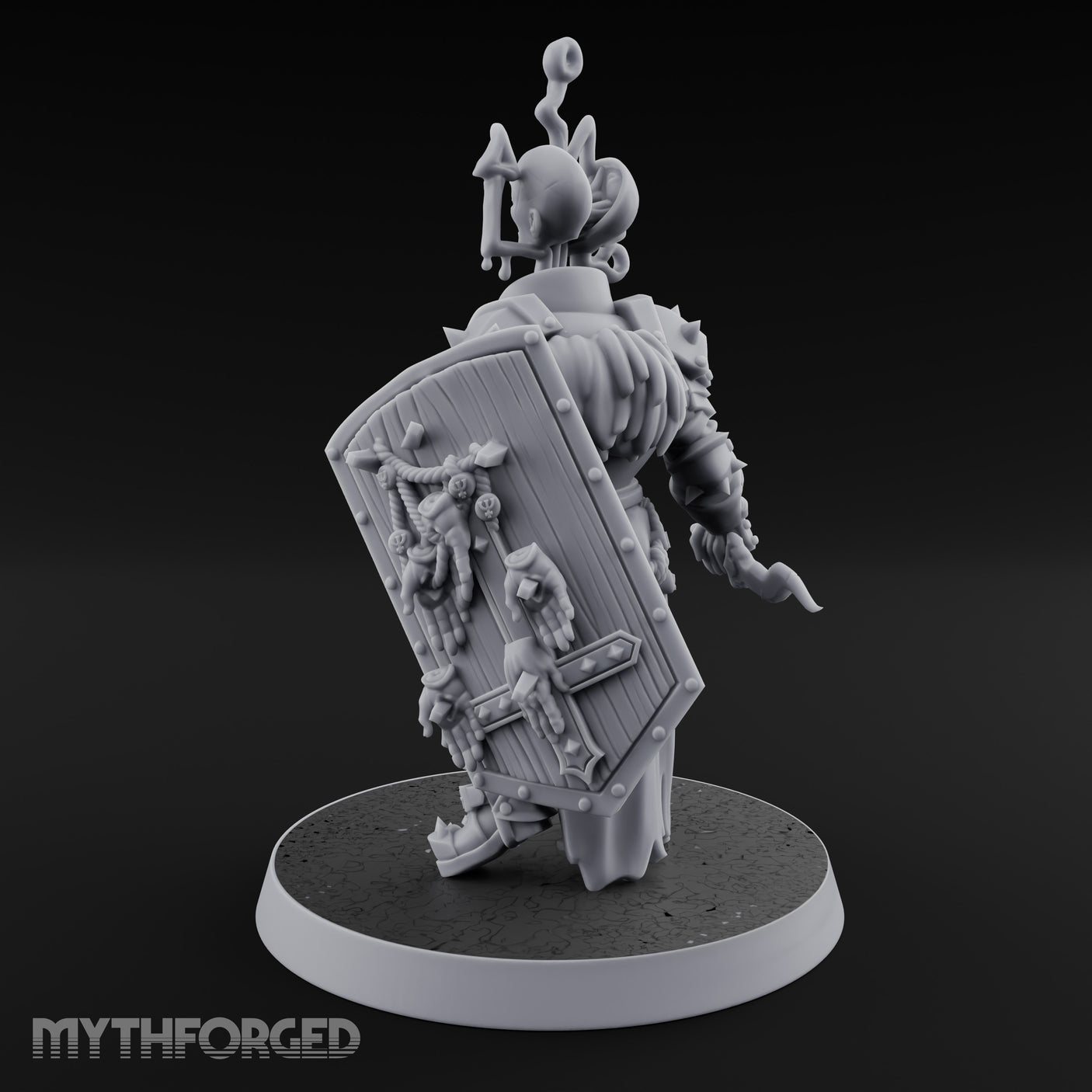 Face Crowned Shield Bearing Human Chorister Miniature for Dungeons and Dragons, Pathfinder or other TTRPGs