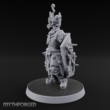 Face Crowned Shield Bearing Human Chorister Miniature for Dungeons and Dragons, Pathfinder or other TTRPGs