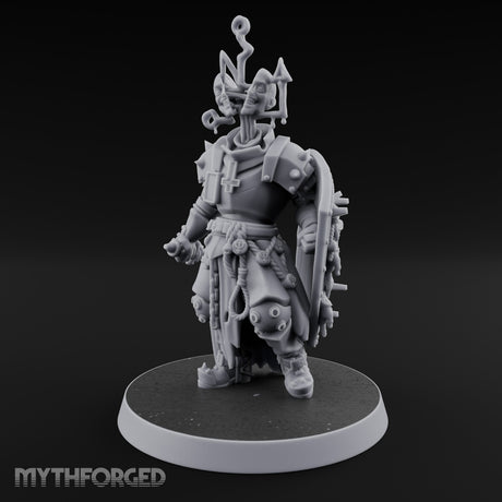 Face Crowned Shield Bearing Human Chorister Miniature for Dungeons and Dragons, Pathfinder or other TTRPGs