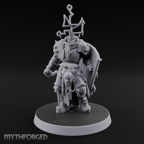 Face Crowned Shield Bearing Human Chorister Miniature for Dungeons and Dragons, Pathfinder or other TTRPGs