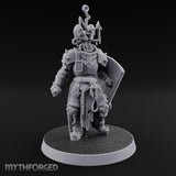 Face Crowned Shield Bearing Human Chorister Miniature for Dungeons and Dragons, Pathfinder or other TTRPGs