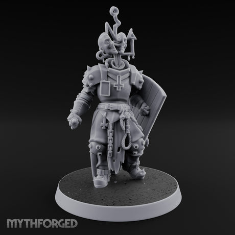 Face Crowned Shield Bearing Human Chorister Miniature for Dungeons and Dragons, Pathfinder or other TTRPGs