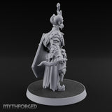 Face Crowned Shield Bearing Human Chorister Miniature for Dungeons and Dragons, Pathfinder or other TTRPGs