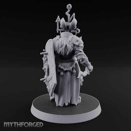 Face Crowned Shield Bearing Human Chorister Miniature for Dungeons and Dragons, Pathfinder or other TTRPGs