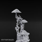Face-Gnarled Rope-Beaded Tribal Spirit Tree Scene Miniature for Dungeons and Dragons, Pathfinder or other TTRPGs