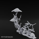 Face-Gnarled Rope-Beaded Tribal Spirit Tree Scene Miniature for Dungeons and Dragons, Pathfinder or other TTRPGs