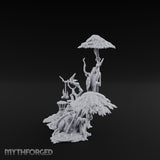 Face-Gnarled Rope-Beaded Tribal Spirit Tree Scene Miniature for Dungeons and Dragons, Pathfinder or other TTRPGs