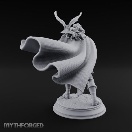 Falcon Perching Human Gunslinger Miniature for Dungeons and Dragons, Pathfinder or other TTRPGs