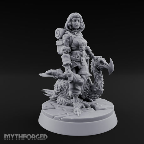 Falcon Toting Human Ranger Miniature for Dungeons and Dragons, Pathfinder or other TTRPGs