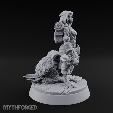 Falcon Toting Human Ranger Miniature for Dungeons and Dragons, Pathfinder or other TTRPGs