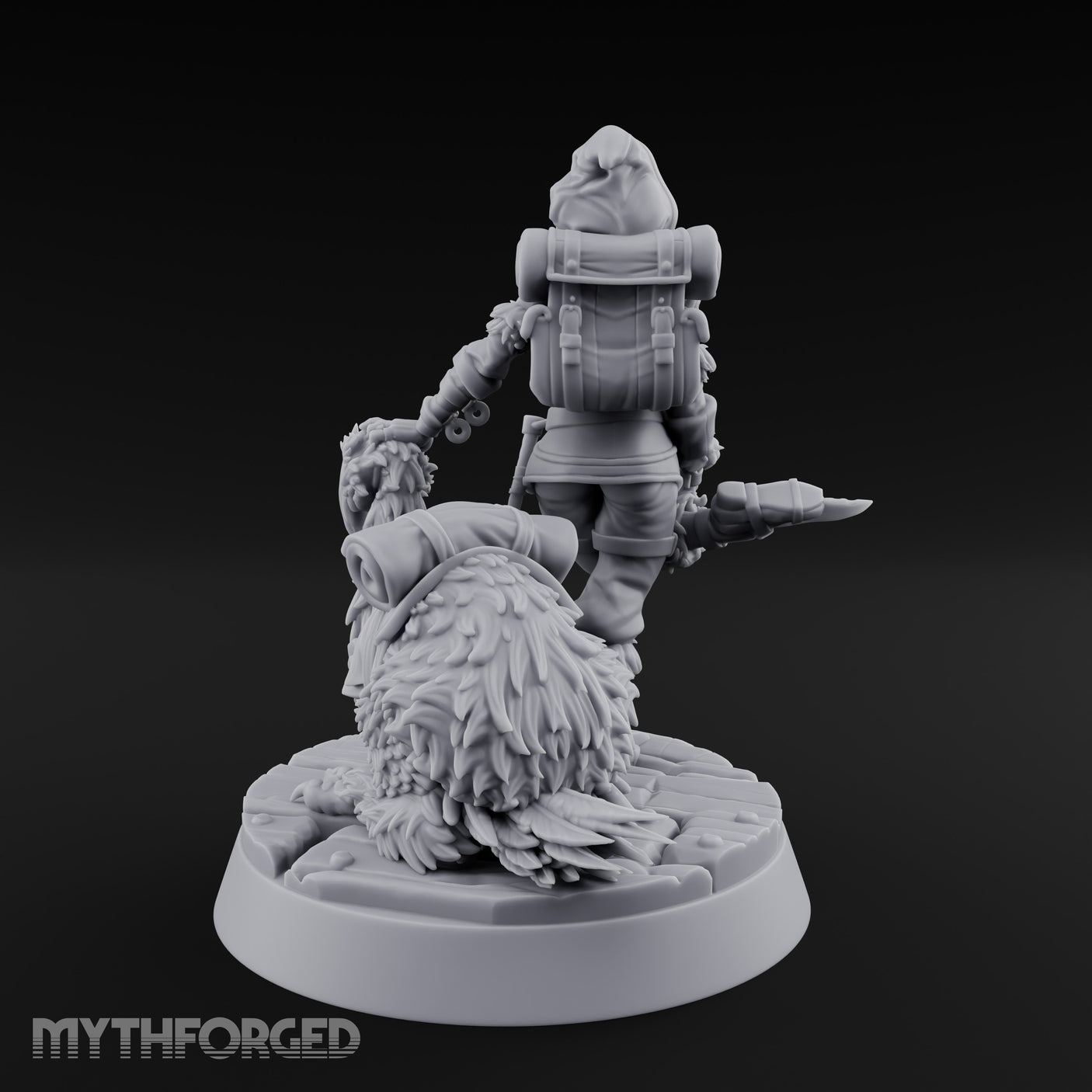 Falcon Toting Human Ranger Miniature for Dungeons and Dragons, Pathfinder or other TTRPGs