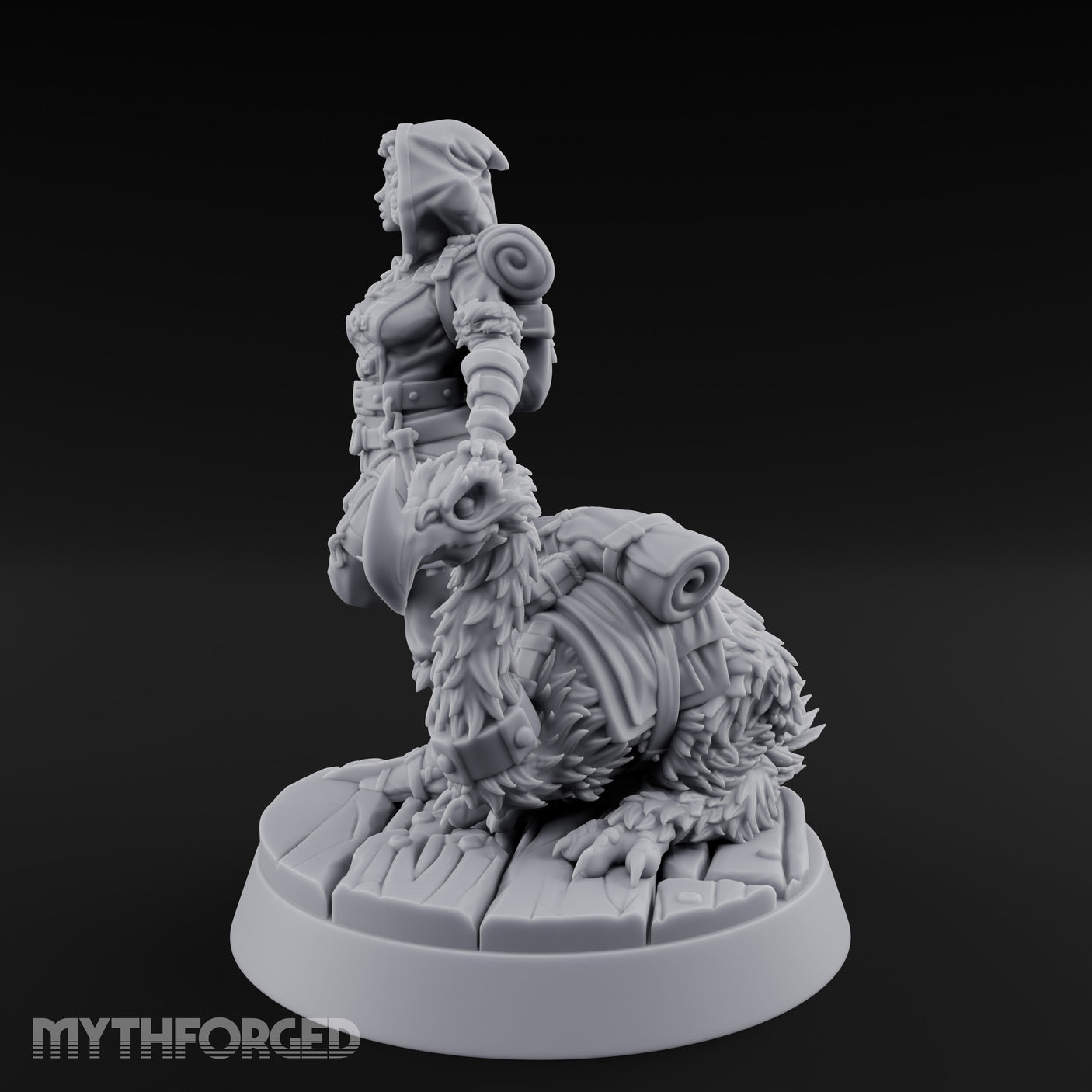Falcon Toting Human Ranger Miniature for Dungeons and Dragons, Pathfinder or other TTRPGs