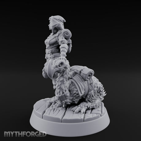 Falcon Toting Human Ranger Miniature for Dungeons and Dragons, Pathfinder or other TTRPGs