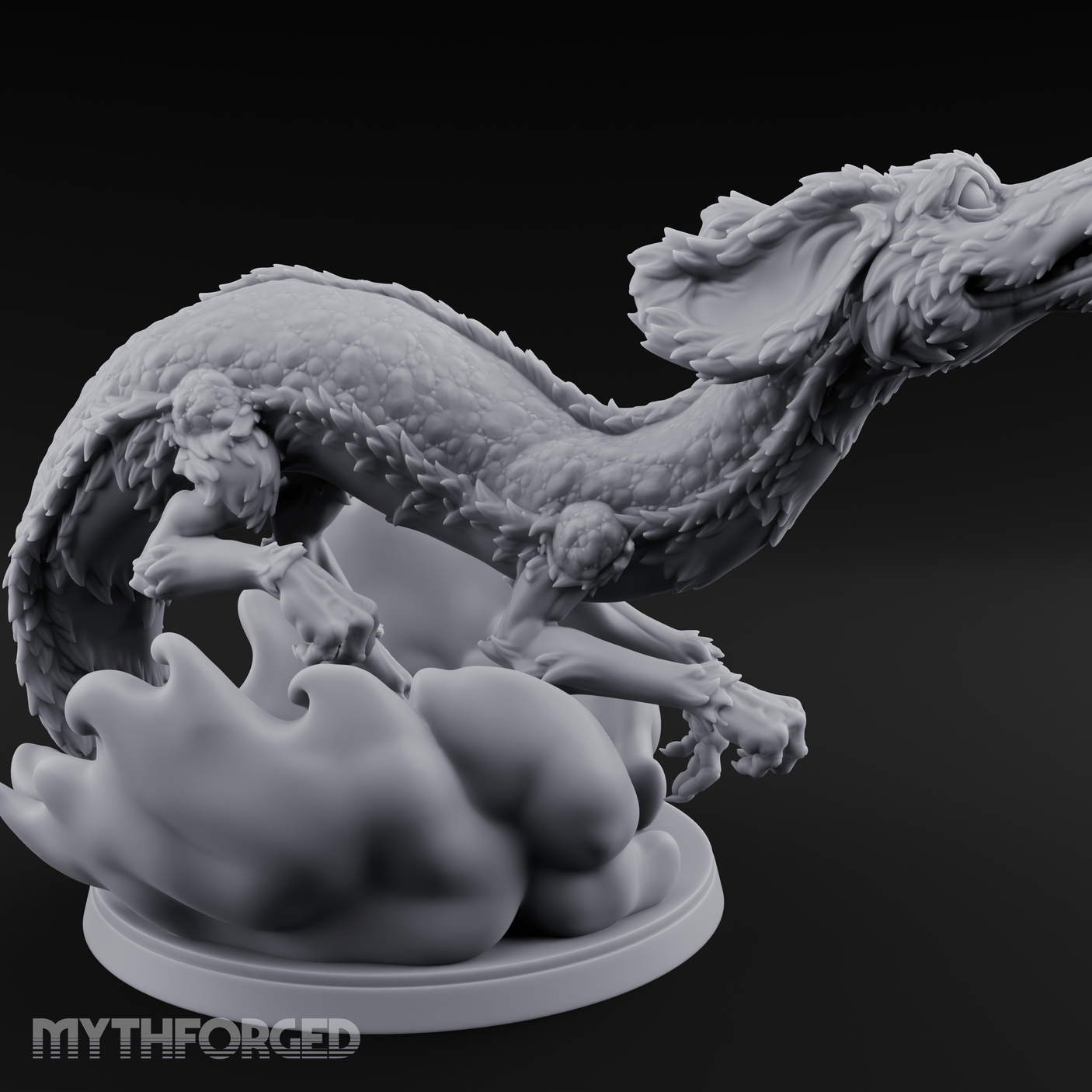 Air Swimming Overgrown Blink Dog Miniature for Dungeons and Dragons, Pathfinder or other TTRPGs