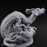 Air Swimming Overgrown Blink Dog Miniature for Dungeons and Dragons, Pathfinder or other TTRPGs