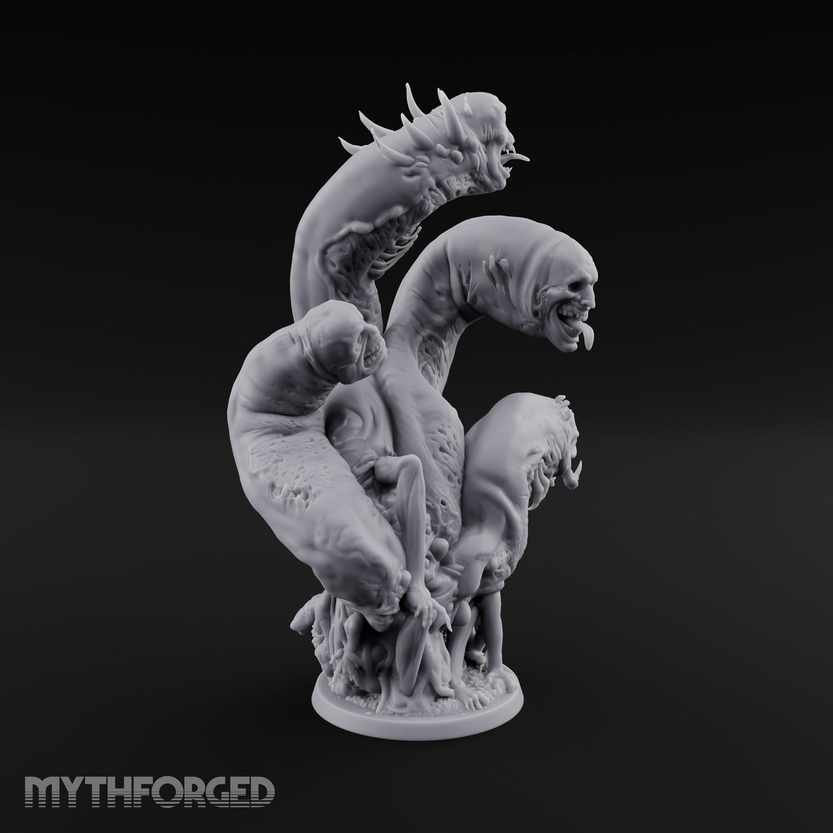Uncoils Mid-Scream Neothelid Worm Horror — 4 Heads (40mm)