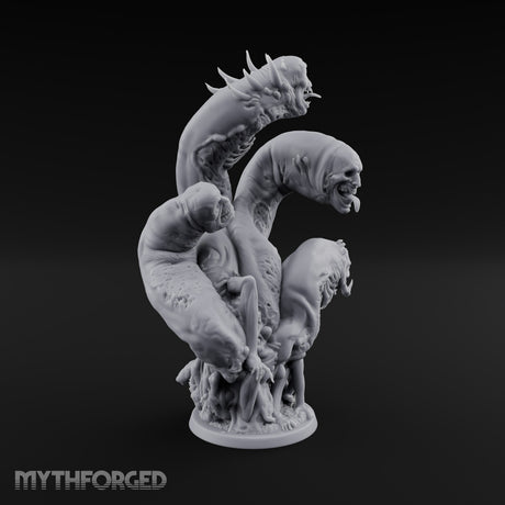 Uncoils Mid-Scream Neothelid Worm Horror — 4 Heads (40mm)