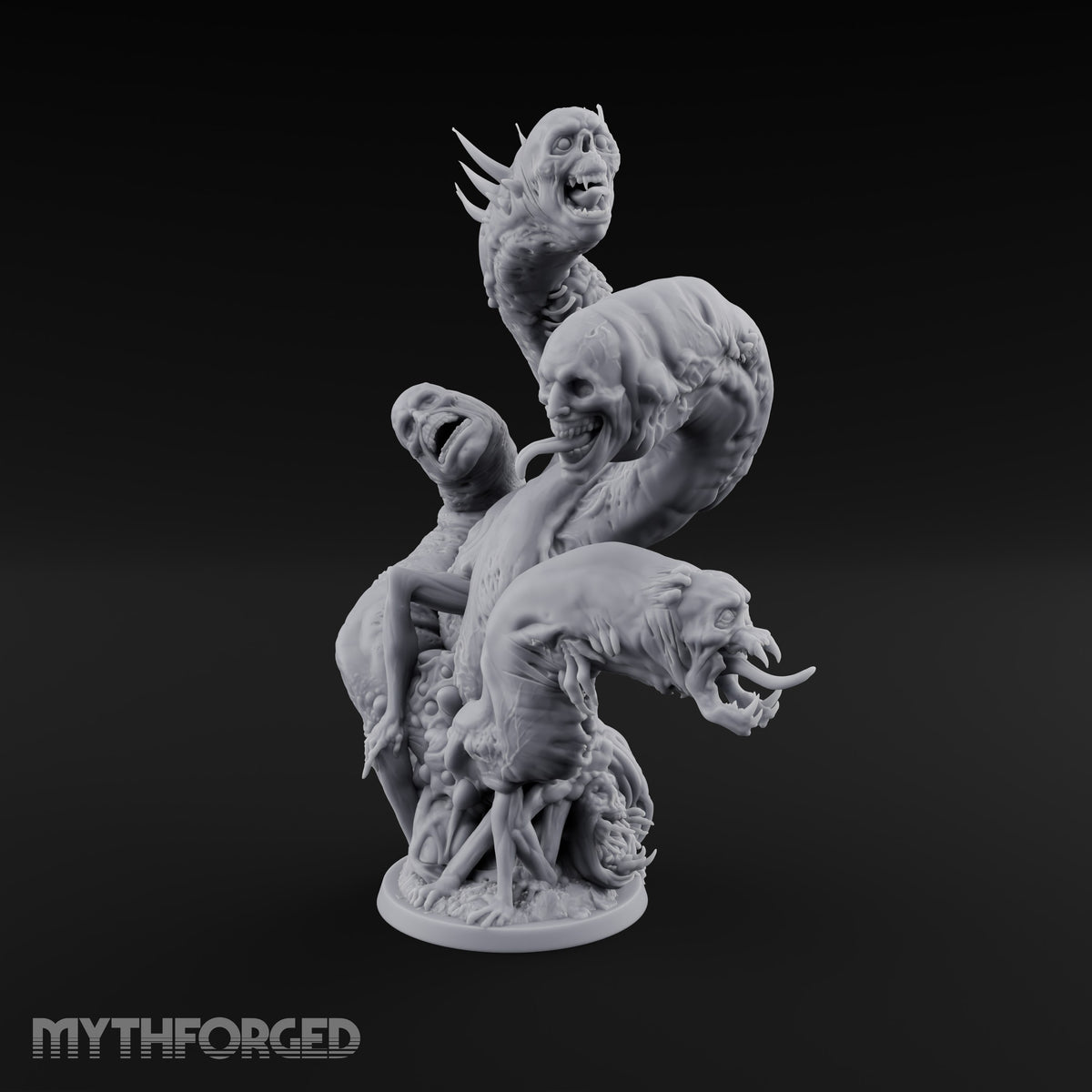 Uncoils Mid-Scream Neothelid Worm Horror — 4 Heads (40mm)