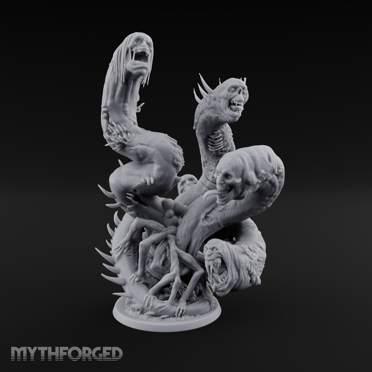 Uncoils Mid-Scream Neothelid Worm Horror — 4 Heads (50mm)