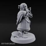 Familiar Clutching Hand Raised Halfling Empath Miniature for Dungeons and Dragons, Pathfinder or other TTRPGs
