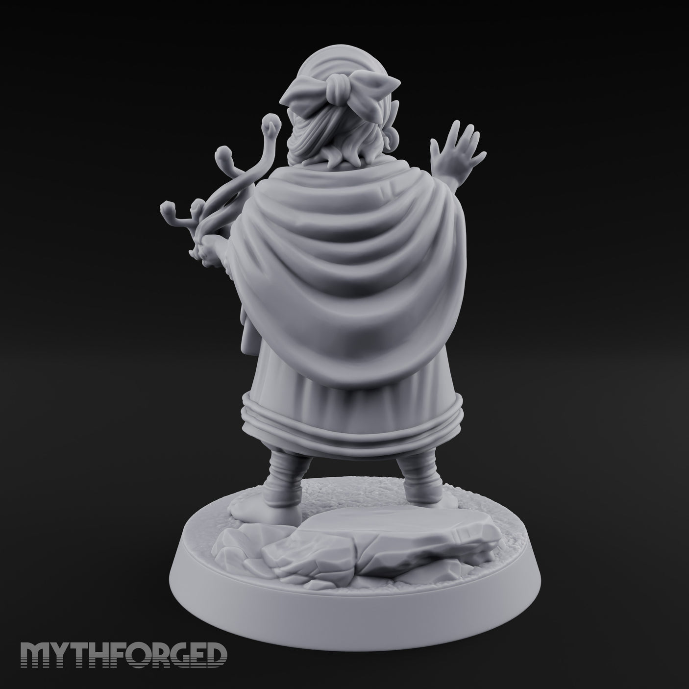 Familiar Clutching Hand Raised Halfling Empath Miniature for Dungeons and Dragons, Pathfinder or other TTRPGs
