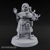 Familiar Clutching Hand Raised Halfling Empath Miniature for Dungeons and Dragons, Pathfinder or other TTRPGs