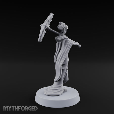 Fan Dancing Human Geisha Model B Miniature for Dungeons and Dragons, Pathfinder or other TTRPGs