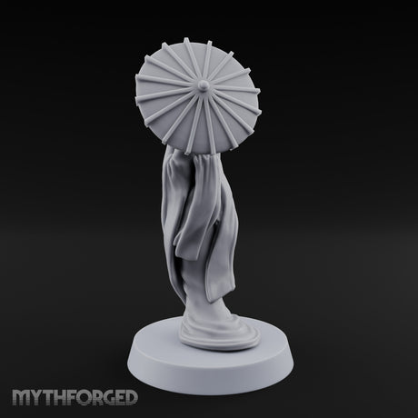 Fan Dancing Human Geisha Model B Miniature for Dungeons and Dragons, Pathfinder or other TTRPGs